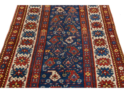 Antique Kazak Wool Runner 4 X 8