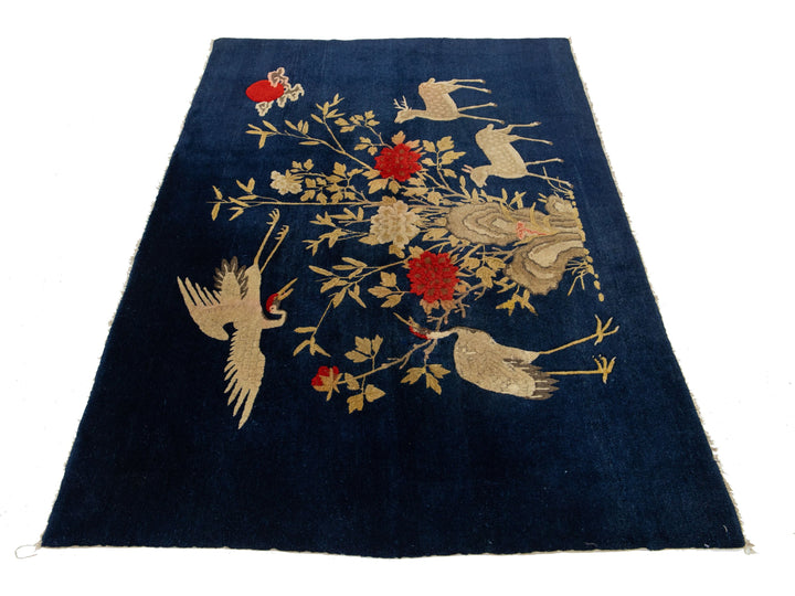 Antique Chinese Art Deco Wool Rug 4 X 7
