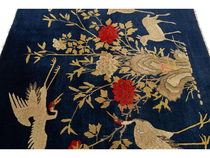 Antique Chinese Art Deco Wool Rug 4 X 7