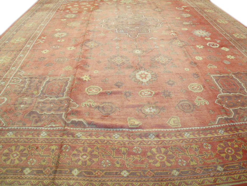 Antique Turkish Oushak Wool Rug 14 X 19