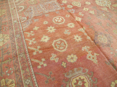 Antique Turkish Oushak Wool Rug 14 X 19