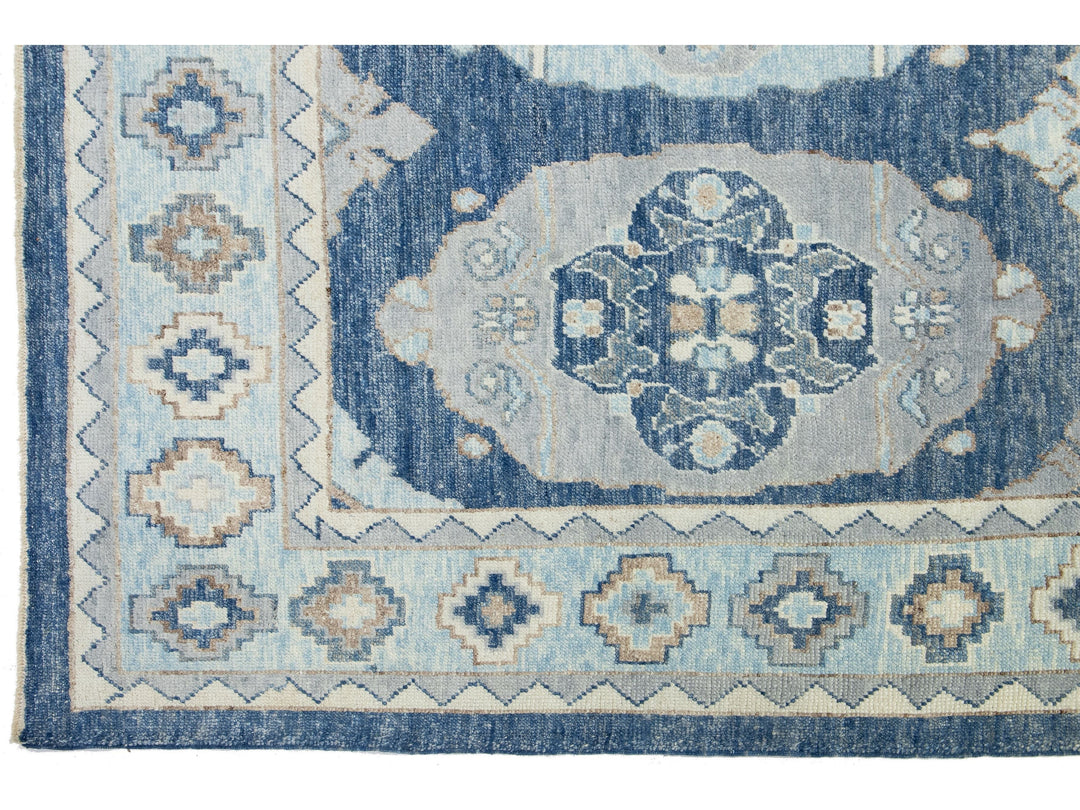 Modern Oushak Wool Rug 9 X 13