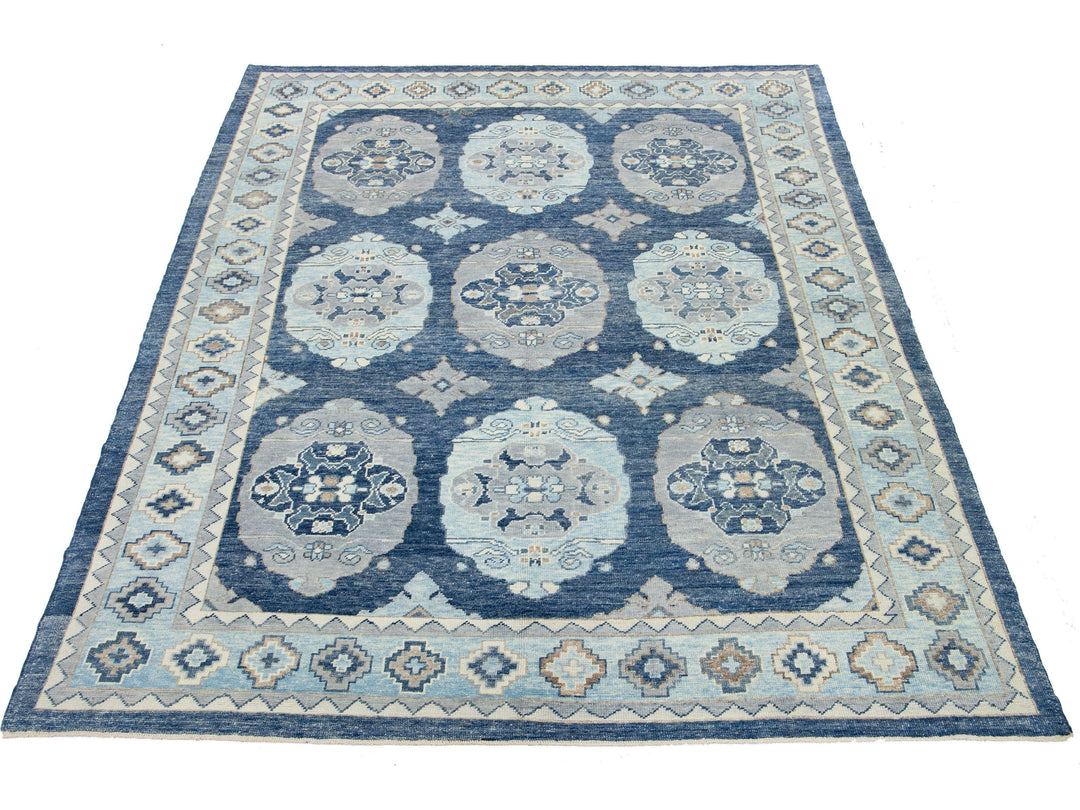 Modern Oushak Wool Rug 9 X 13