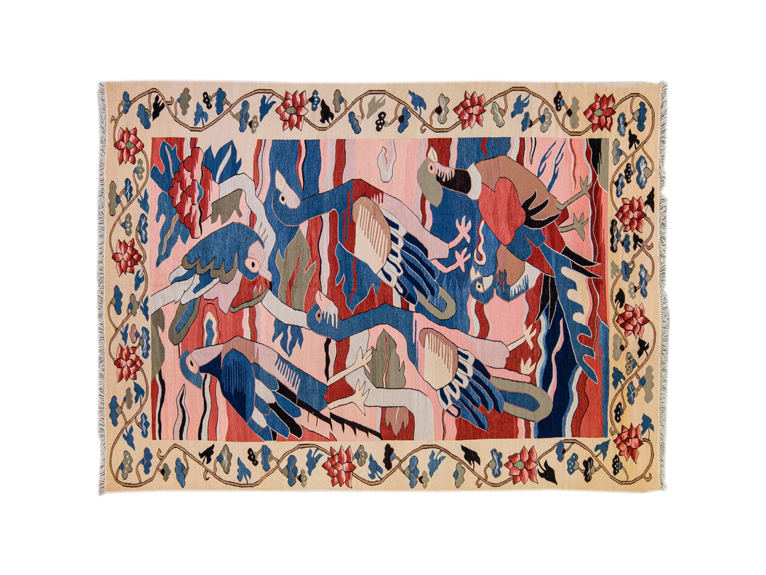 Modern Kilim Wool Rug 9 X 12