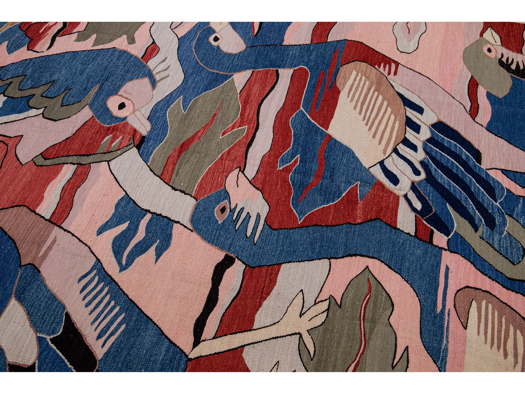 Modern Kilim Wool Rug 9 X 12