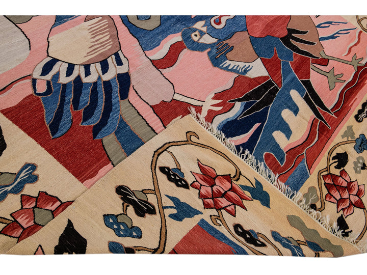 Modern Kilim Wool Rug 9 X 12