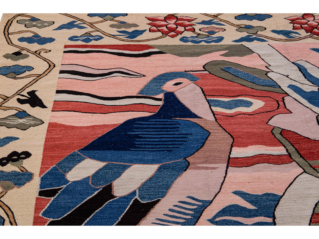 Modern Kilim Wool Rug 9 X 12