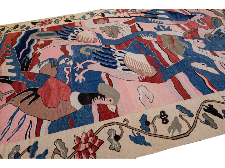 Modern Kilim Wool Rug 9 X 12