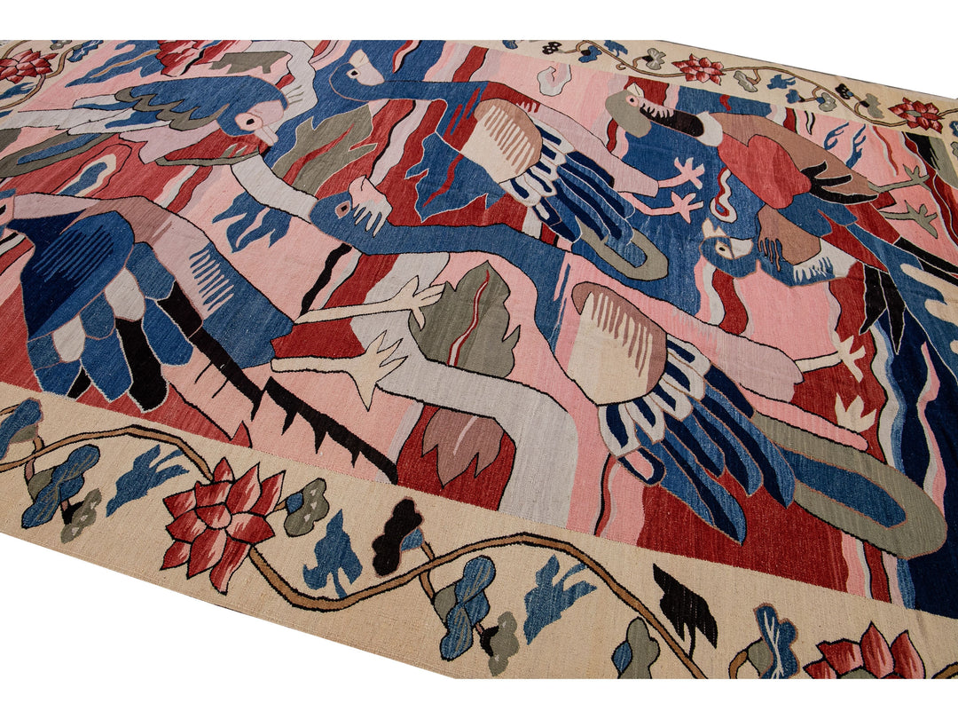 Modern Kilim Wool Rug 9 X 12