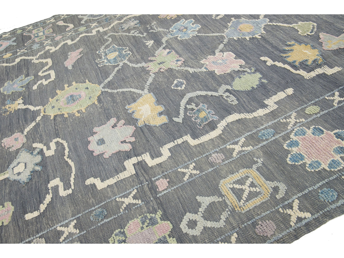 Modern Oushak Wool Rug 9 X 13