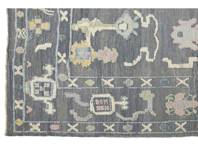 Modern Oushak Wool Rug 9 X 13