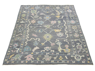 Modern Oushak Wool Rug 9 X 13