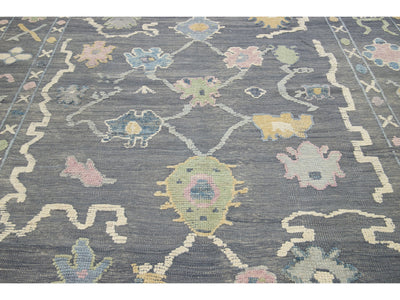 Modern Oushak Wool Rug 9 X 13