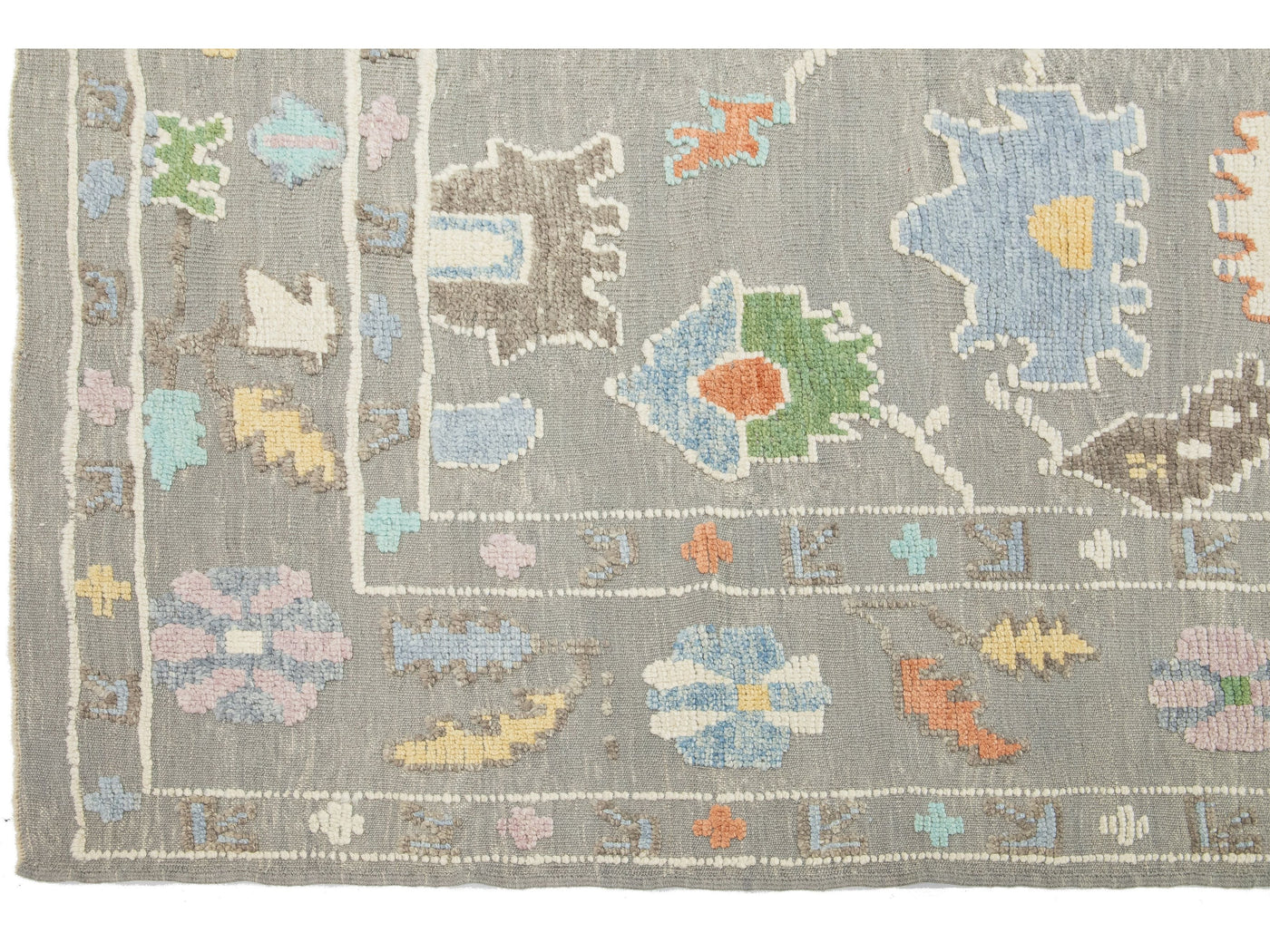 Modern Oushak Wool Rug 9 X 12