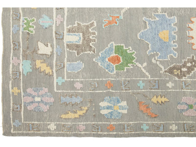 Modern Oushak Wool Rug 9 X 12