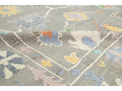 Modern Oushak Wool Rug 9 X 12