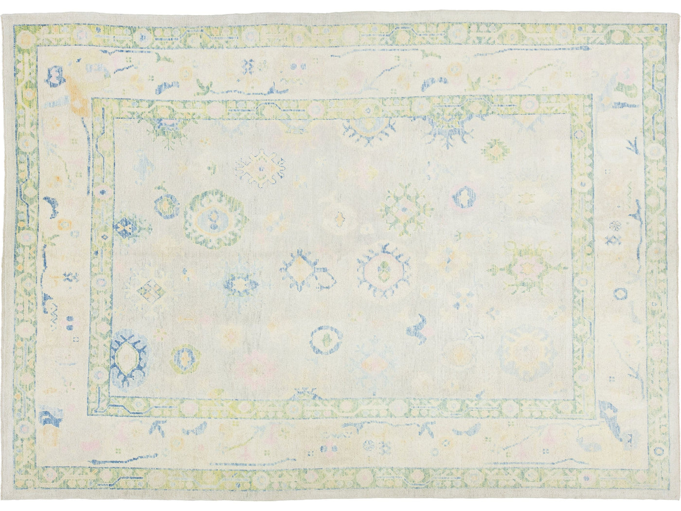 Modern Turkish Oushak Wool Rug 10 X 13