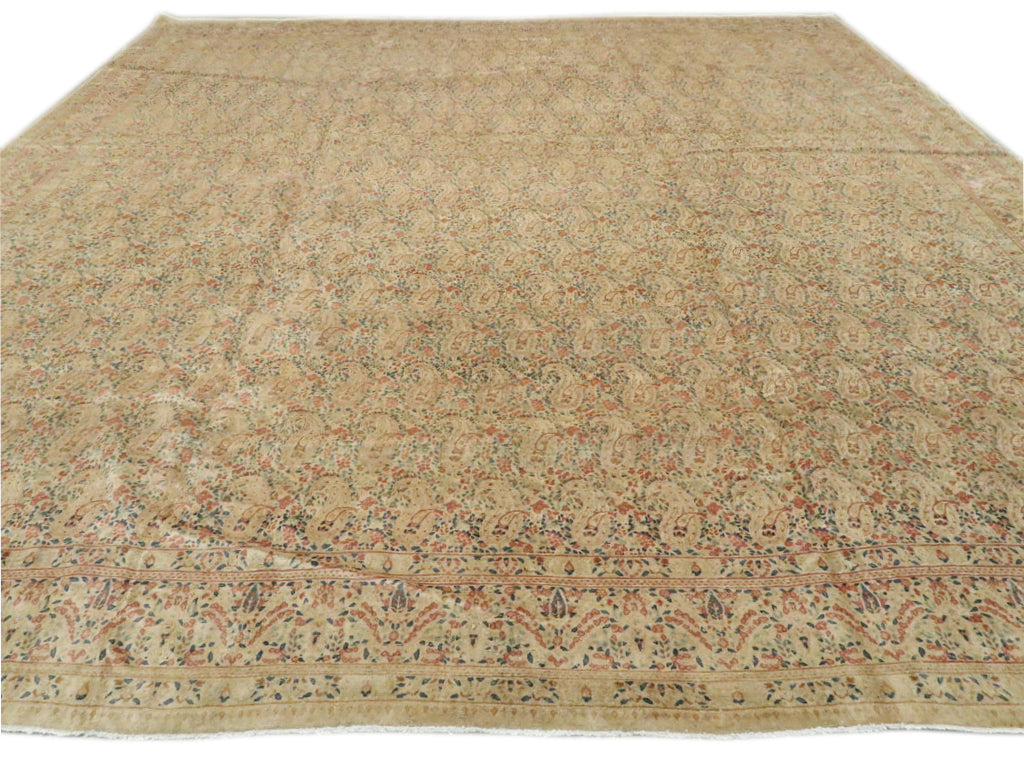 Antique Kerman Wool Rug  14 X 15