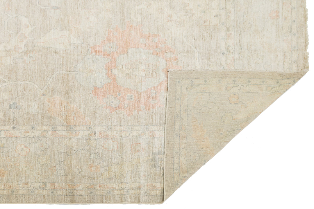 Modern Oushak Wool Rug 14 X 19