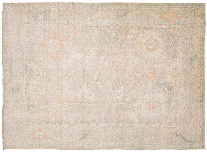 Modern Oushak Wool Rug 14 X 19