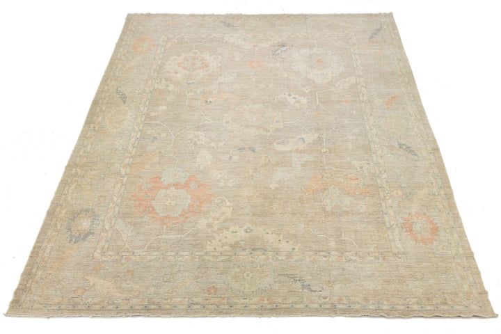 Modern Oushak Wool Rug 14 X 19