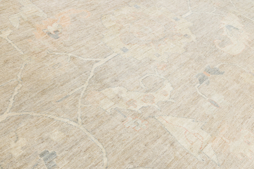 Modern Oushak Wool Rug 14 X 19