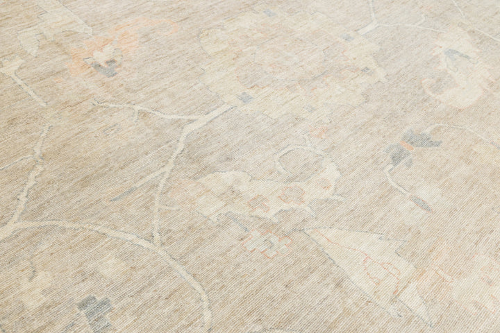 Modern Oushak Wool Rug 14 X 19