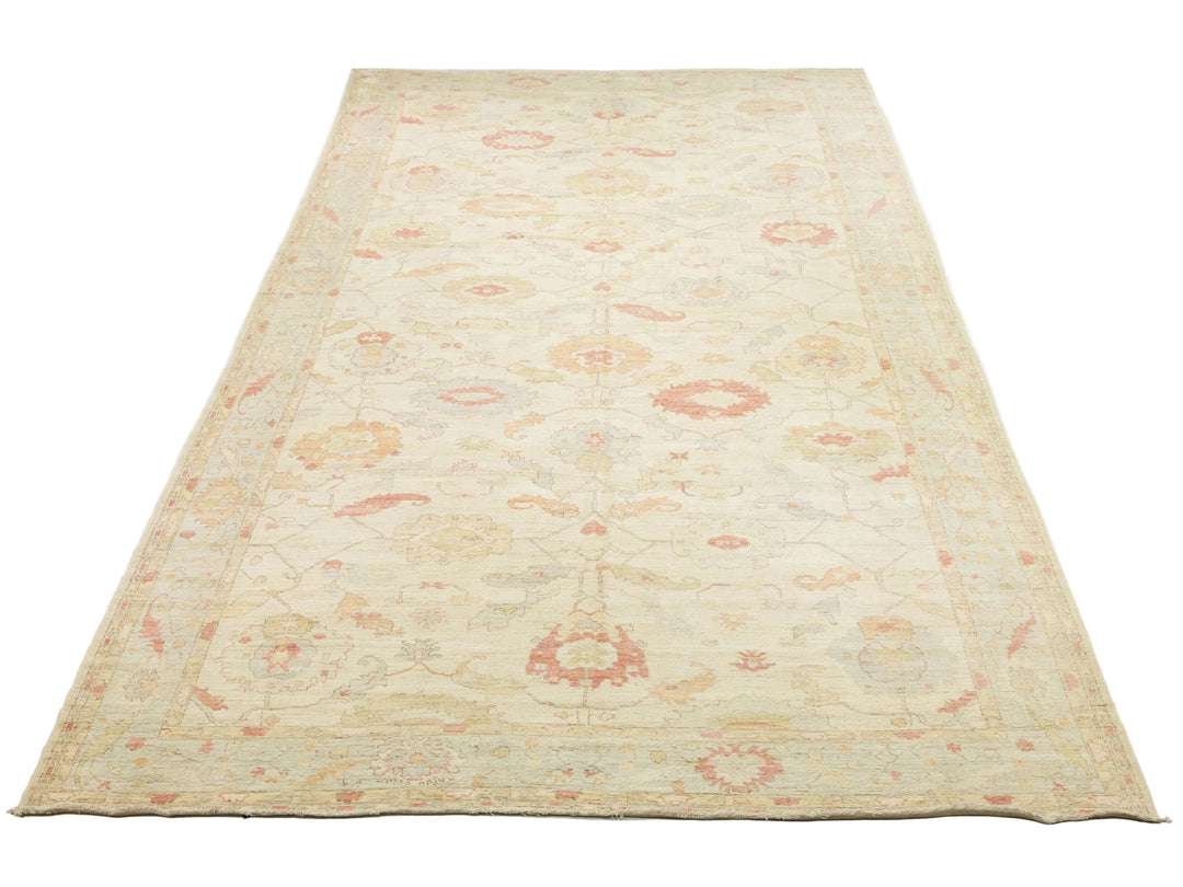 Modern Oushak Wool Rug 12 X 24