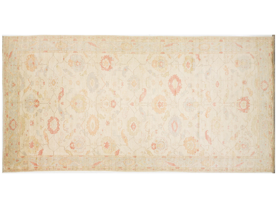Modern Oushak Wool Rug 12 X 24