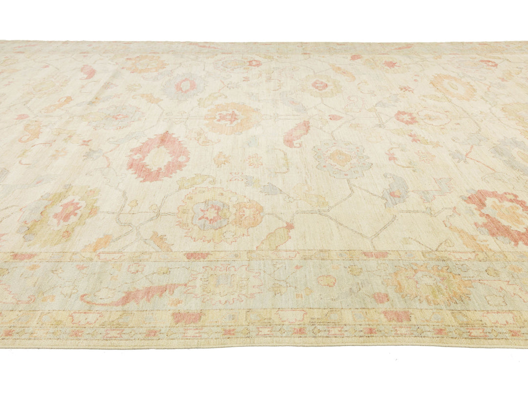 Modern Oushak Wool Rug 12 X 24