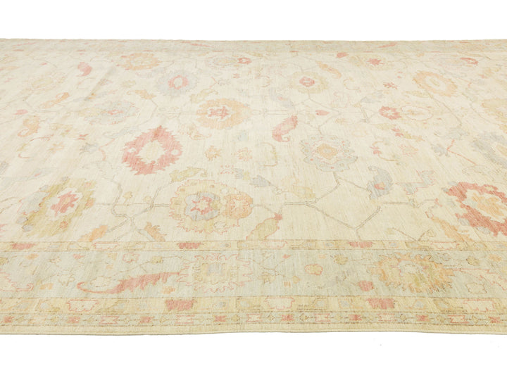 Modern Oushak Wool Rug 12 X 24