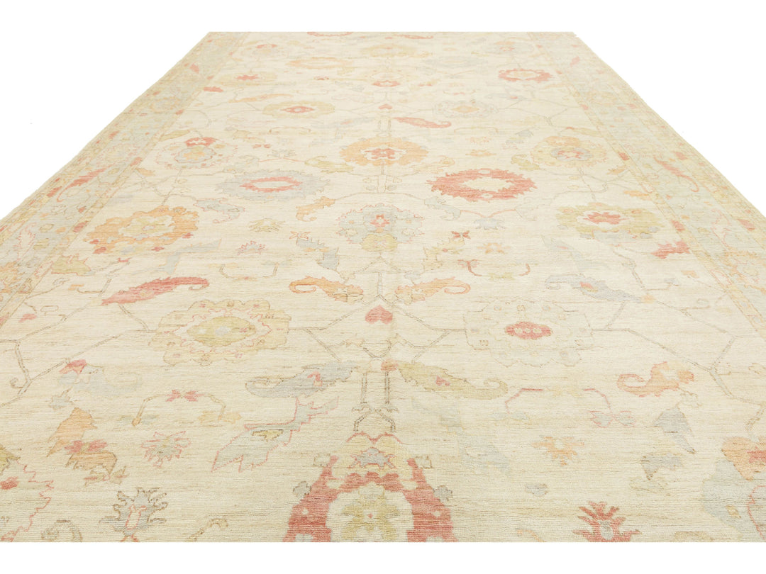 Modern Oushak Wool Rug 12 X 24
