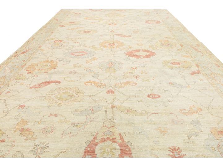 Modern Oushak Wool Rug 12 X 24