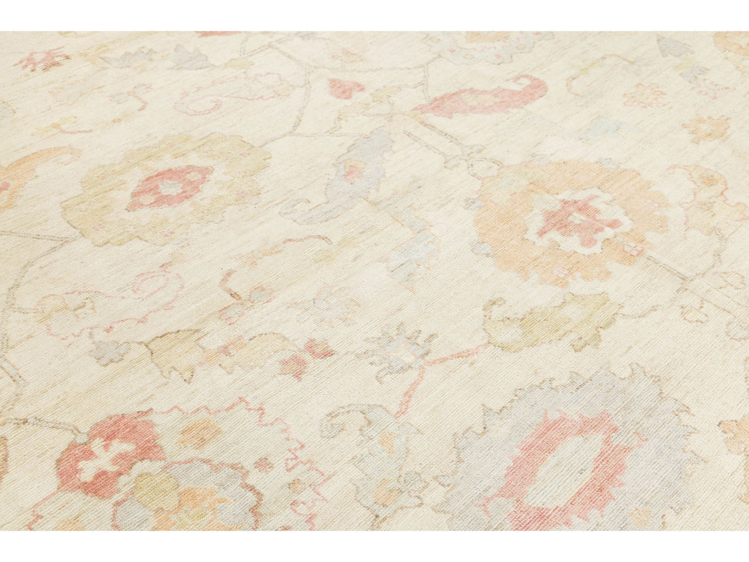 Modern Oushak Wool Rug 12 X 24