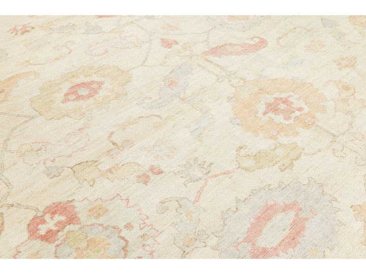 Modern Oushak Wool Rug 12 X 24