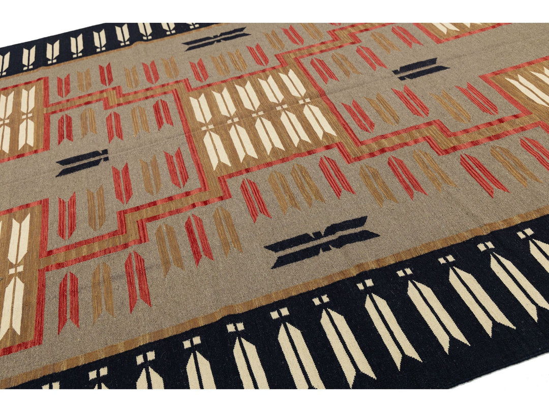 Modern Navajo Wool Rug 9 X 12