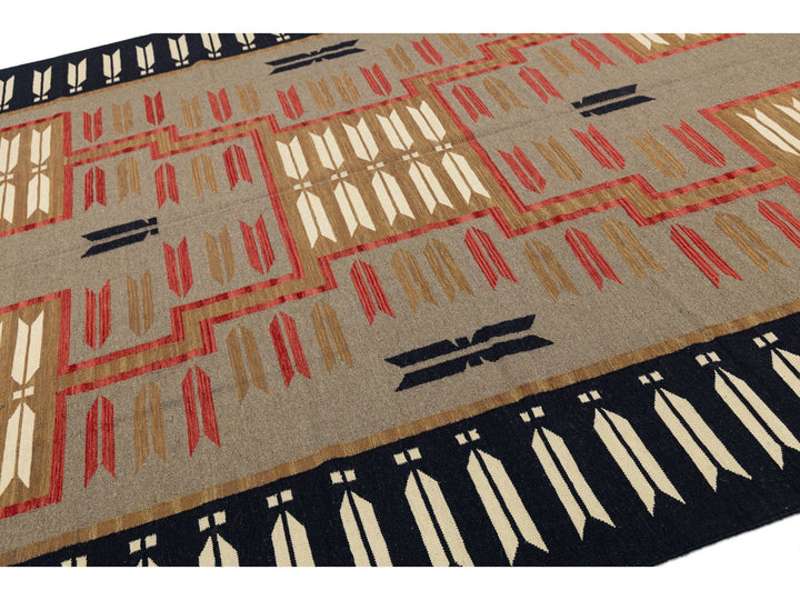 Modern Navajo Wool Rug 9 X 12