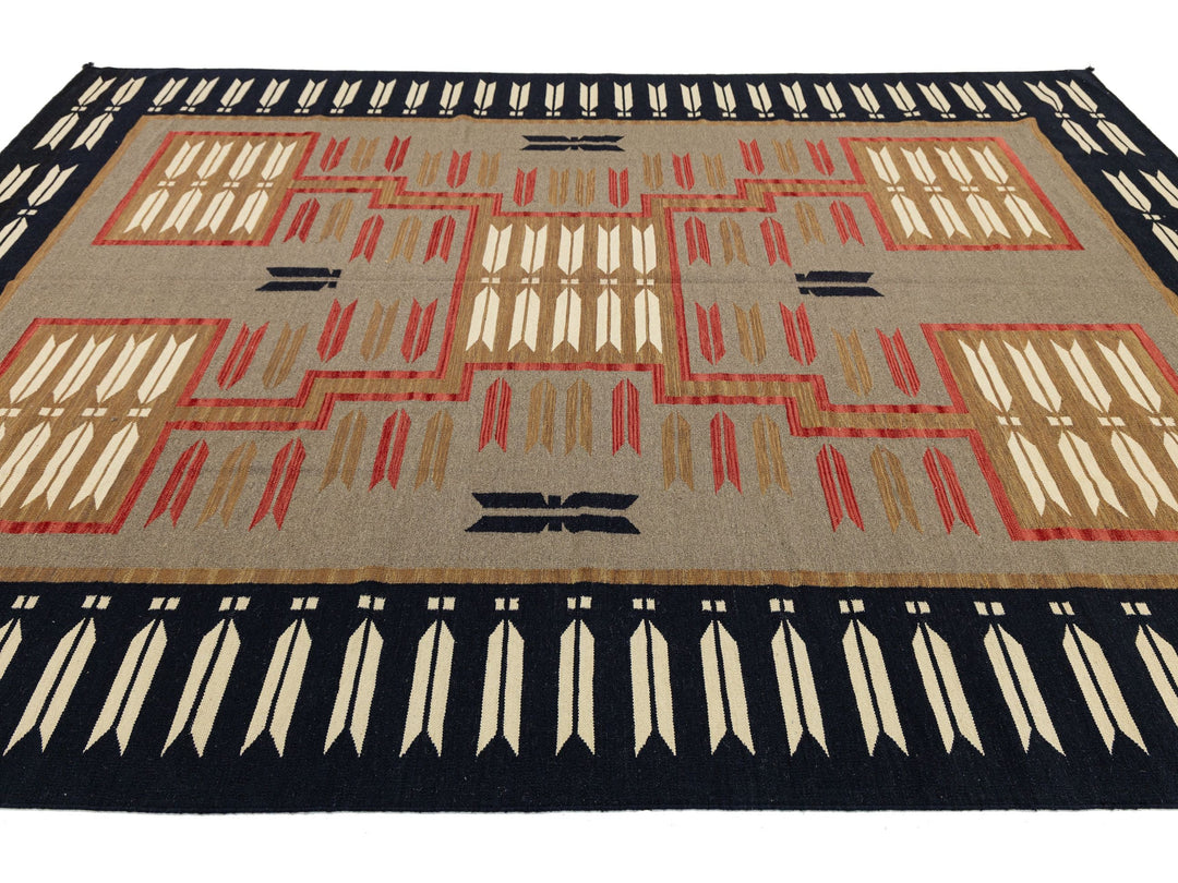 Modern Navajo Wool Rug 9 X 12