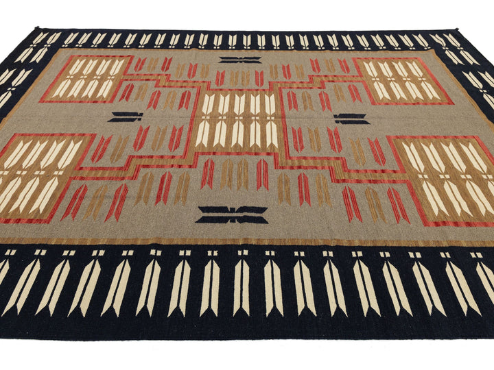 Modern Navajo Wool Rug 9 X 12