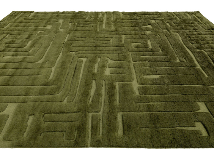 Modern Moroccan Wool Rug 9 X 12