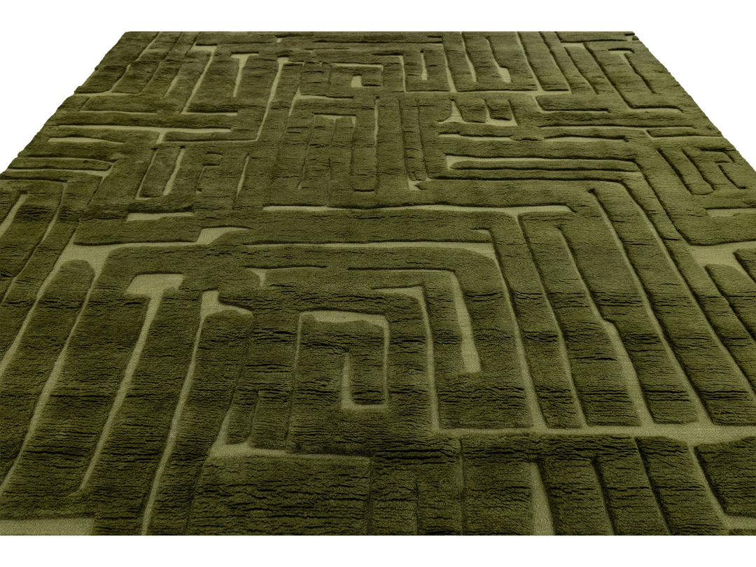 Modern Moroccan Wool Rug 9 X 12