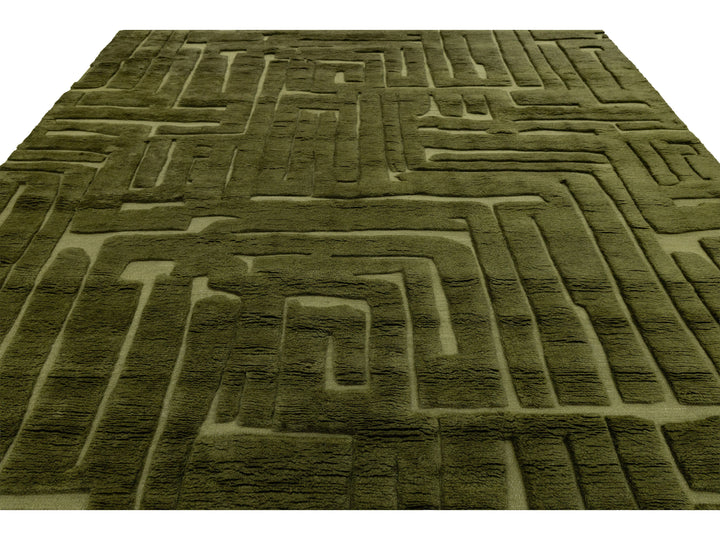 Modern Moroccan Wool Rug 9 X 12