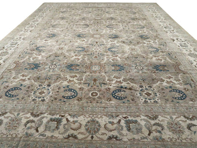 Antique Tabriz Wool Rug 13 X 19