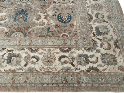 Antique Tabriz Wool Rug 13 X 19