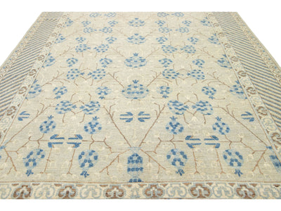 Modern Khotan Wool Rug 9 X 13