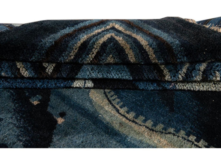 Antique Art Deco Chinese Square Wool Rug 6 X 7