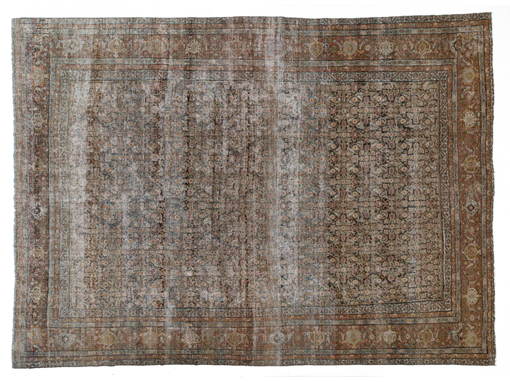 Antique Persian Mahal Wool Rug 11 X 15