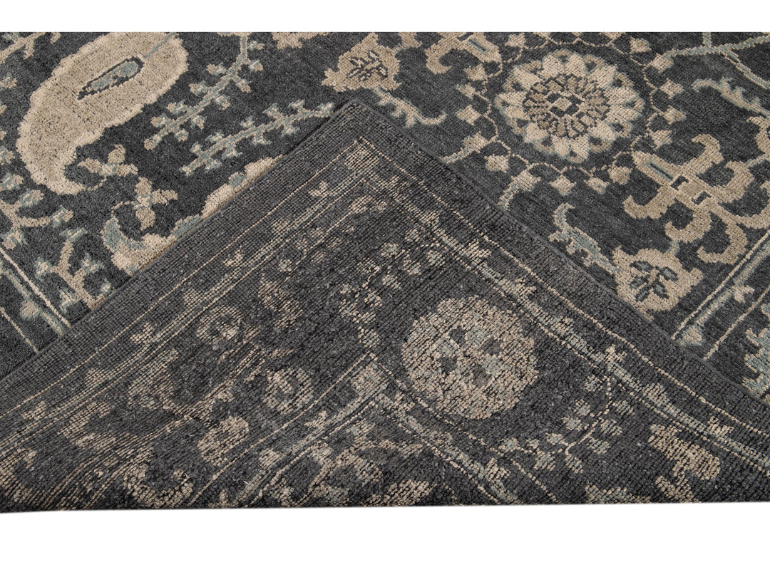 Modern Oushak Wool Rug 9 X 13