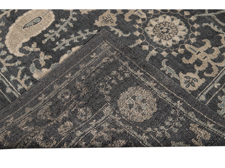 Modern Oushak Wool Rug 9 X 13