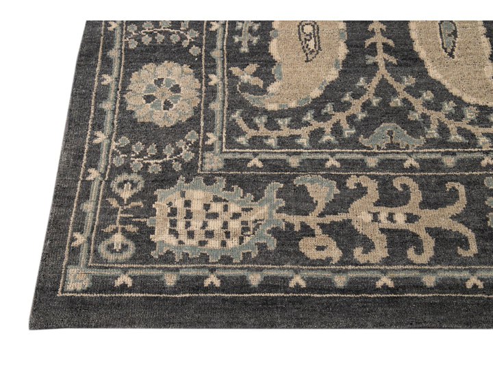 Modern Oushak Wool Rug 9 X 13